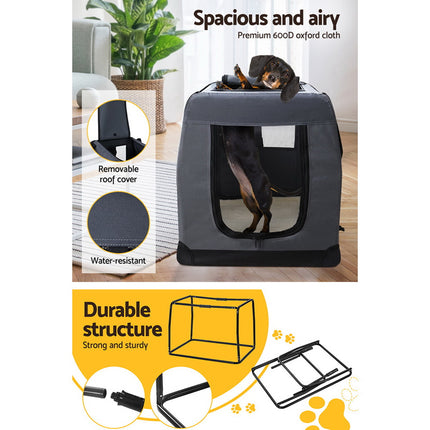 i.Pet Pet Carrier Soft Crate Dog Cat Travel 82x58CM Portable Foldable Car XL 5
