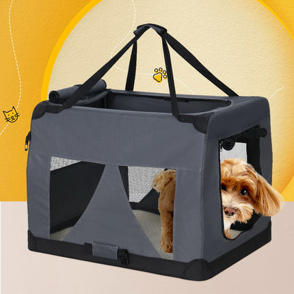i.Pet Pet Carrier Soft Crate Dog Cat Travel 82x58CM Portable Foldable Car XL 8