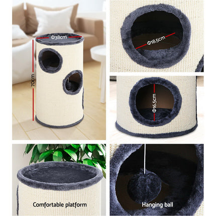i.Pet Cat Tree 70cm Scratching Post Tower Scratcher Trees Wood Condo House Toys 5