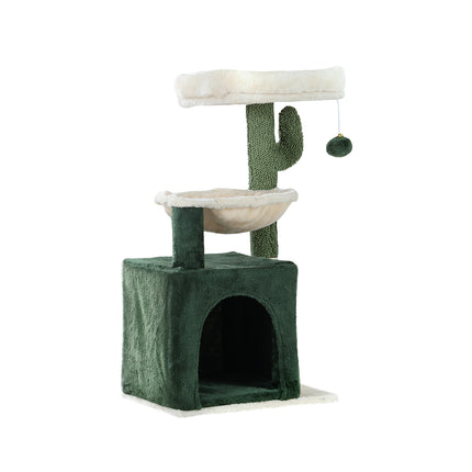 i.Pet Cat Tree 78cm Scratching Post Tower Scratcher Wood Condo House Bed Toys Green 3