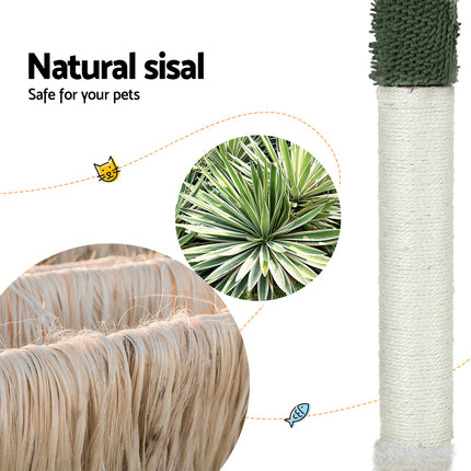 i.Pet Cat Tree 78cm Scratching Post Tower Scratcher Wood Condo House Bed Toys Green 5