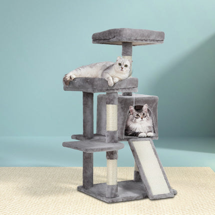 i.Pet Cat Tree 103cm Tower Scratching Post Scratcher Wood Condo House Trees Grey 7
