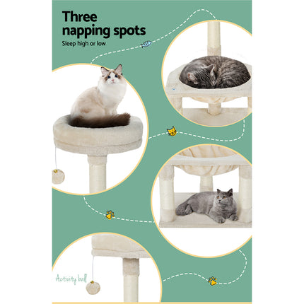 i.Pet Cat Tree 69cm Scratching Post Tower Scratcher Wood Condo Toys House Bed 6