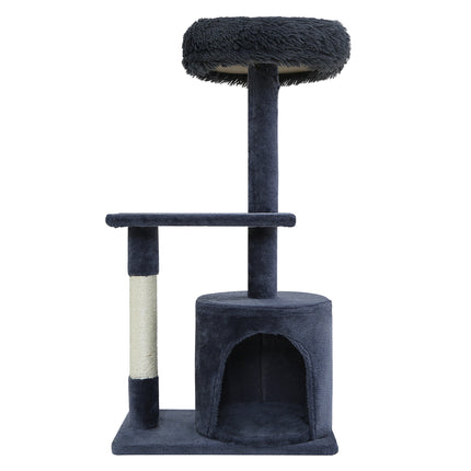 i.Pet Cat Tree 94cm Scratching Post Tower Scratcher Condo House Wood Trees Grey 3