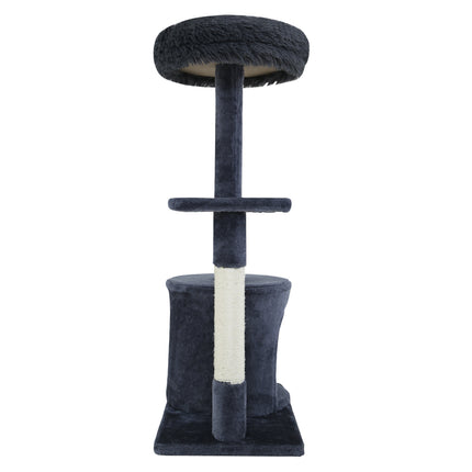 i.Pet Cat Tree 94cm Scratching Post Tower Scratcher Condo House Wood Trees Grey 4
