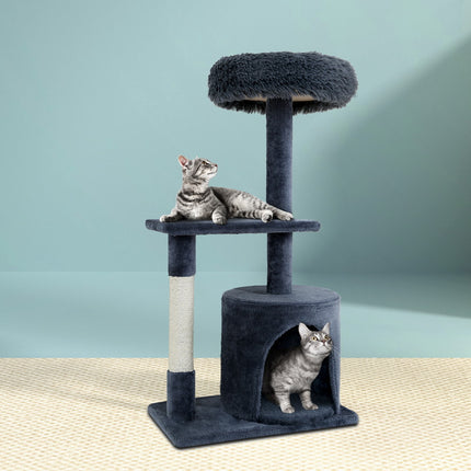 i.Pet Cat Tree 94cm Scratching Post Tower Scratcher Condo House Wood Trees Grey 7