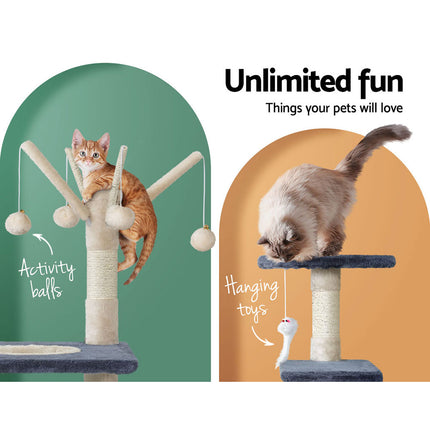 i.Pet Cat Tree 110cm Tower Scratching Post Scratcher Wood Condo House Bed Toys 4