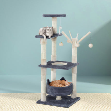 i.Pet Cat Tree 110cm Tower Scratching Post Scratcher Wood Condo House Bed Toys 7