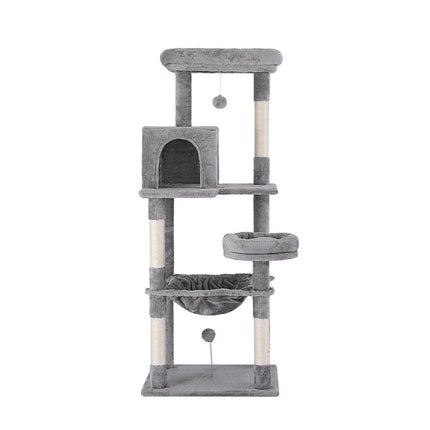 i.Pet Cat Tree Tower Scratching Post Scratcher 143cm Condo House Trees Grey 3