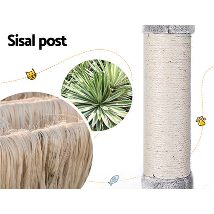 i.Pet Cat Tree Tower Scratching Post Scratcher 143cm Condo House Trees Grey 6