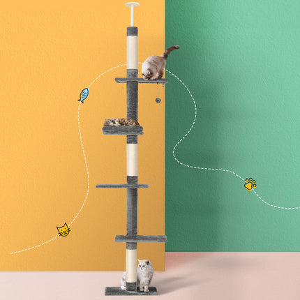 i.Pet Cat Tree 290cm Tower Scratching Post Scratcher Floor to Ceiling Cats Bed 5