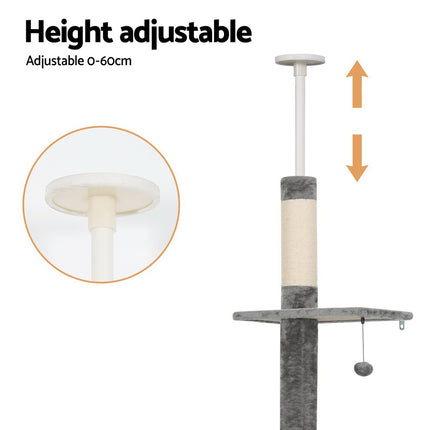 i.Pet Cat Tree 290cm Tower Scratching Post Scratcher Floor to Ceiling Cats Bed 6