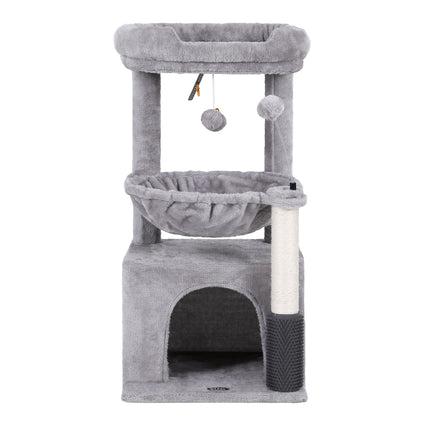 i.Pet Cat Tree Tower 82cm Scratching Post Furniture Scratcher House Light Grey 3