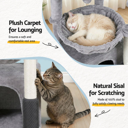 i.Pet Cat Tree Tower 82cm Scratching Post Furniture Scratcher House Light Grey 8