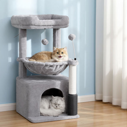 i.Pet Cat Tree Tower 82cm Scratching Post Furniture Scratcher House Light Grey 10