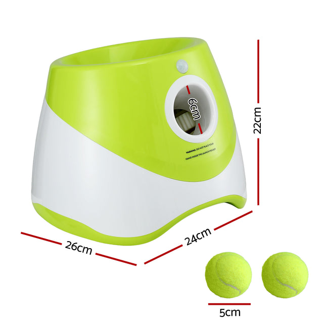 i.Pet Dog Ball Launcher Thrower with 6 Balls & 3/6/9m Launch Distances Green 2