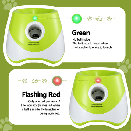 i.Pet Dog Ball Launcher Thrower with 6 Balls & 3/6/9m Launch Distances Green 5