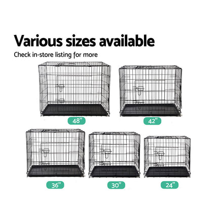 i.Pet 24" Dog Cage Crate Kennel 3 Doors 4