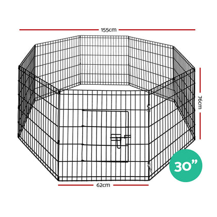 i.Pet 30" 8 Panel Dog Playpen Pet Fence Exercise Cage Enclosure Play Pen 6