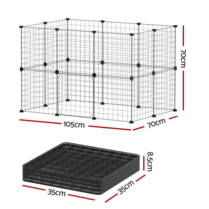 i.Pet Pet Dog Playpen Enclosure Cage 20 Panel Puppy Fence Play Pen Foldable Metal 2