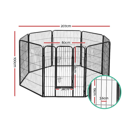 i.Pet 40" 8 Panel Dog Playpen Pet Exercise Cage Enclosure Fence Play Pen 2