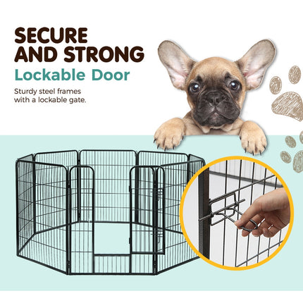 i.Pet 40" 8 Panel Dog Playpen Pet Exercise Cage Enclosure Fence Play Pen 4