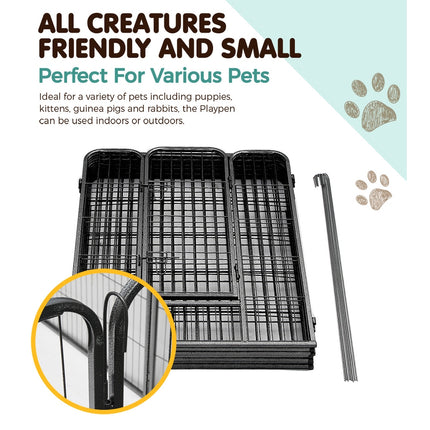 i.Pet 40" 8 Panel Dog Playpen Pet Exercise Cage Enclosure Fence Play Pen 6