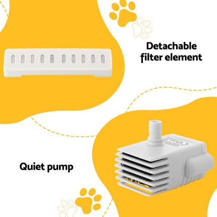 i.Pet Pet Water Fountain Feeder Dispenser Filter Dog Cat Drinking Automatic 2.2L 6