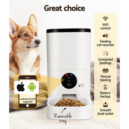 i.Pet Automatic Pet Feeder 6L Wifi Auto Dog Cat Smart Food Dispenser Timer 5