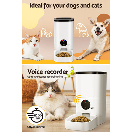 i.Pet Automatic Pet Feeder 6L Wifi Auto Dog Cat Smart Food Dispenser Timer 6