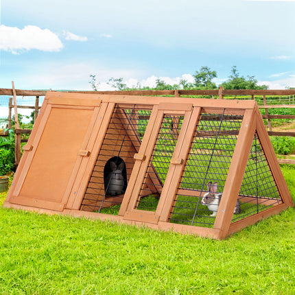 i.Pet Rabbit Hutch Chicken Coop 119cm x 51cm x 44cm Chicken Coop Large Run Wooden Cage Outdoor 8