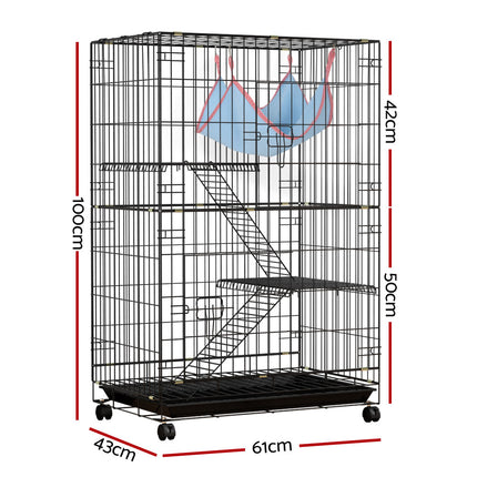 i.Pet Rabbit Cage 100cm Hutch 3 Level Indoor Guinea Pig Ferret 2