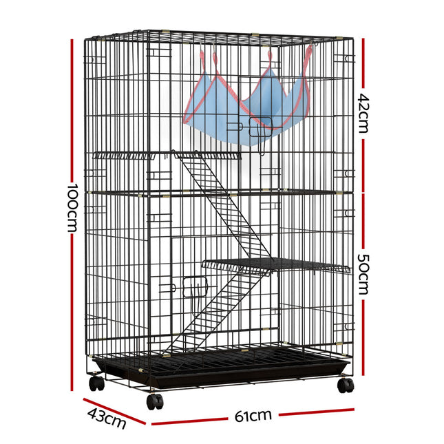 i.Pet Rabbit Cage 100cm Hutch 3 Level Indoor Guinea Pig Ferret 2