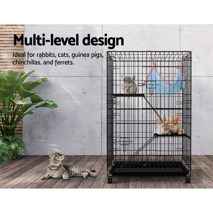 i.Pet Rabbit Cage 100cm Hutch 3 Level Indoor Guinea Pig Ferret 5