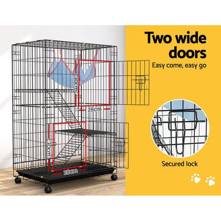 i.Pet Rabbit Cage 100cm Hutch 3 Level Indoor Guinea Pig Ferret 6