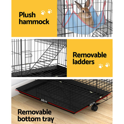 i.Pet Rabbit Cage 100cm Hutch 3 Level Indoor Guinea Pig Ferret 7