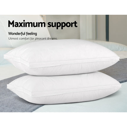 Giselle Bedding Duck Feather Down Pillow Luxury Twin Pack 4