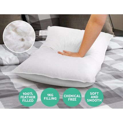 Giselle Bedding Goose Feather Down Pillow Twin Pack 3