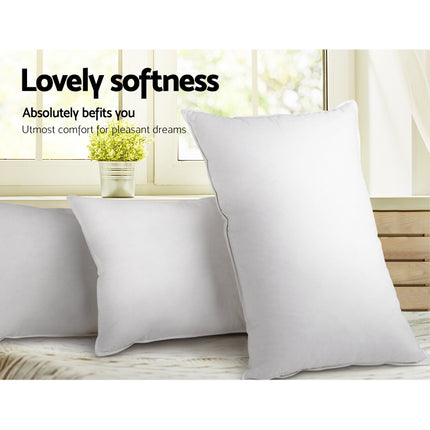 Giselle Bedding Goose Feather Down Pillow Twin Pack 4