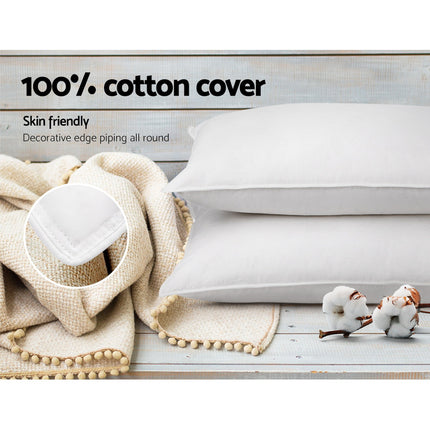 Giselle Bedding Goose Feather Down Pillow Twin Pack 5