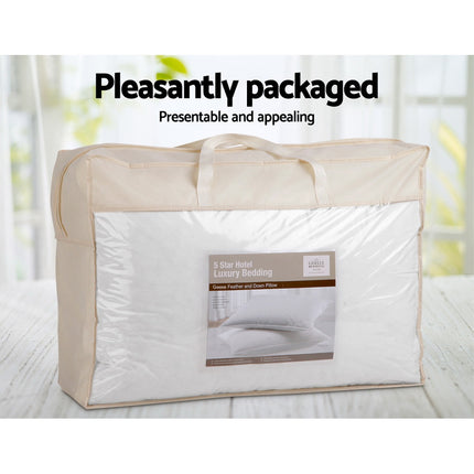 Giselle Bedding Goose Feather Down Pillow Twin Pack 6
