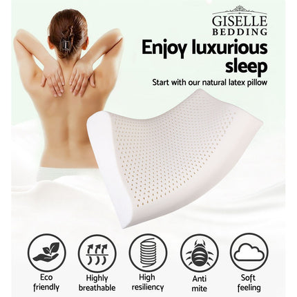 Giselle Bedding Natural Latex Pillow 2-Zone Twin Pack 2