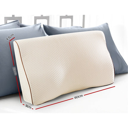 Giselle Memory Foam Pillow Neck Cervical Butterfly Ergonomic Support White 2