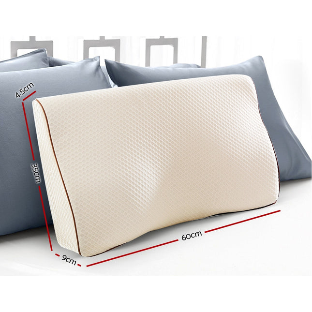 Giselle Memory Foam Pillow Neck Cervical Butterfly Ergonomic Support White 2