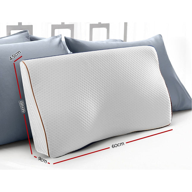 Giselle Memory Foam Pillow Neck Cervical Butterfly Ergonomic Support Grey 2