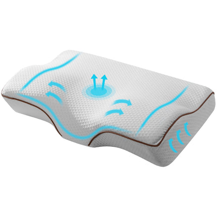 Giselle Memory Foam Pillow Neck Cervical Butterfly Ergonomic Support Grey 7