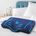 Giselle Memory Foam Pillow Neck Cervical Butterfly Ergonomic Support Navy