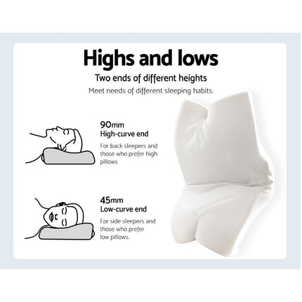 Giselle Memory Foam Pillow Neck Cervical Butterfly Ergonomic Support Navy 4