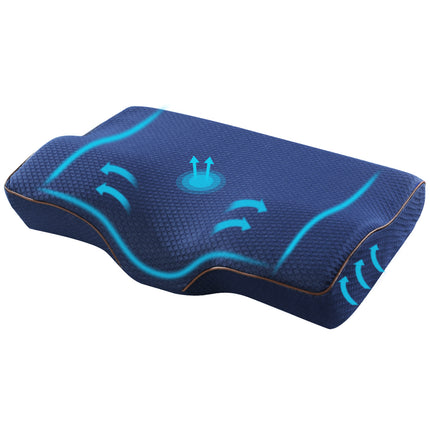 Giselle Memory Foam Pillow Neck Cervical Butterfly Ergonomic Support Navy 7