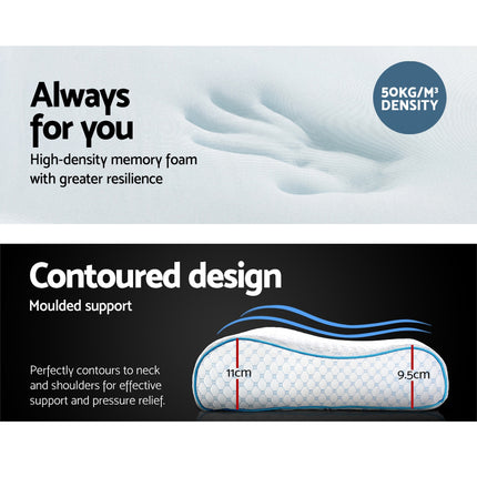 Giselle Bedding Memory Foam Contour Pillow Cool Gel 4